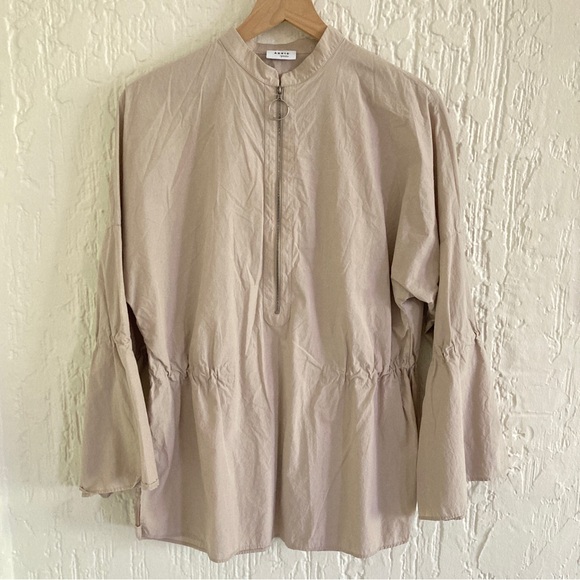 Akris Mock Neck Long Sleeve Blouse Size 12 - Picture 1 of 9